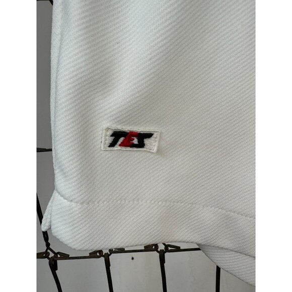 Vintage 80s TES Tennis Shorts Mens White With Blue & Black Accents - Picture 6 of 16